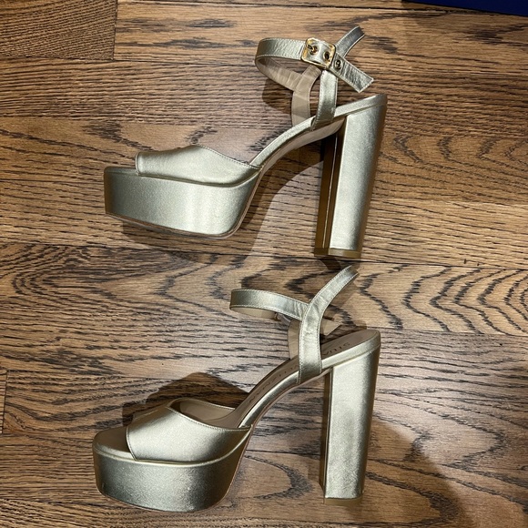 STUART WEITZMAN - RYDER 95 PLATFORM HEEL - GOLD - Picture 11 of 16